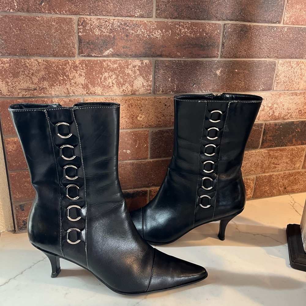 Circa Joan & David Black Leather Boots